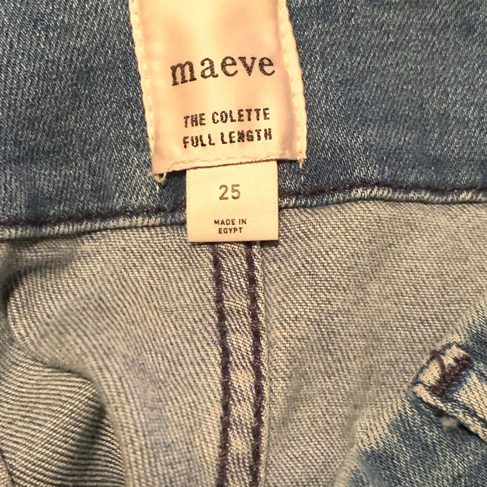Maeve by Anthropologie Collette Full Length wide-leg jeans light blue Size 25 - Picture 4 of 7